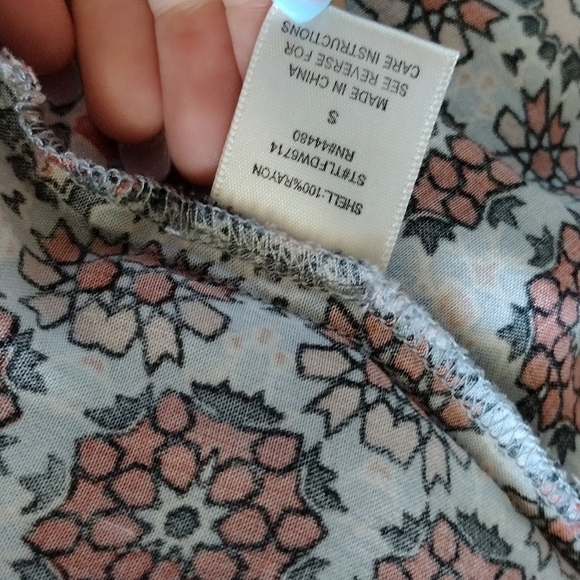 Boho small top love fire retro hippie shirt button floral festival - Picture 7 of 8